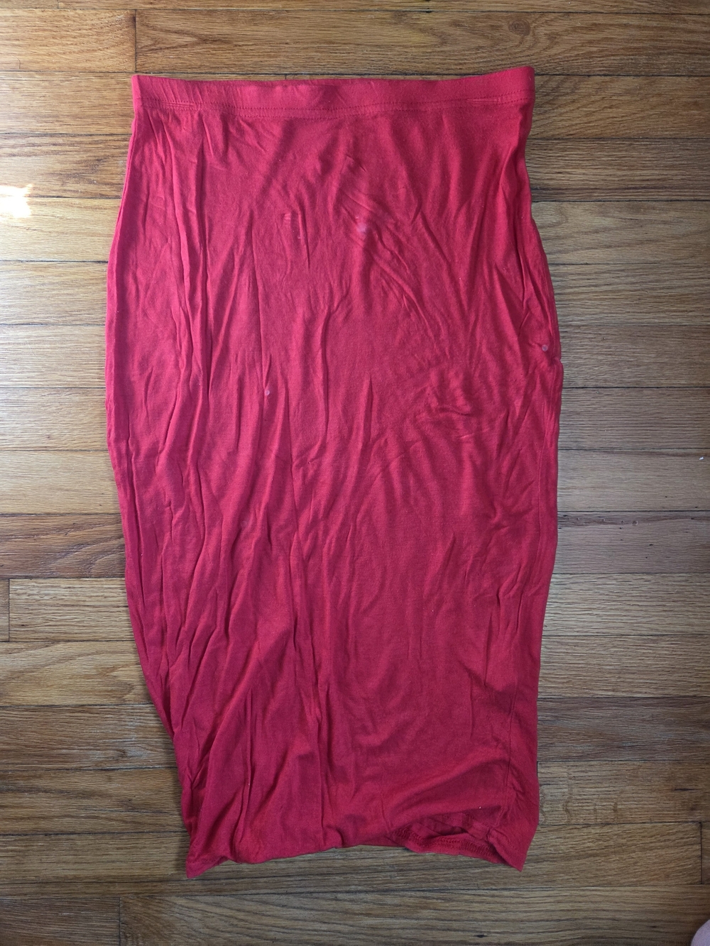Boohoo Red Pencil Midi Skirt